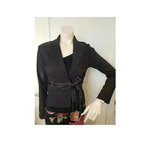 Suit Jacket with Tie Closure Ribbon